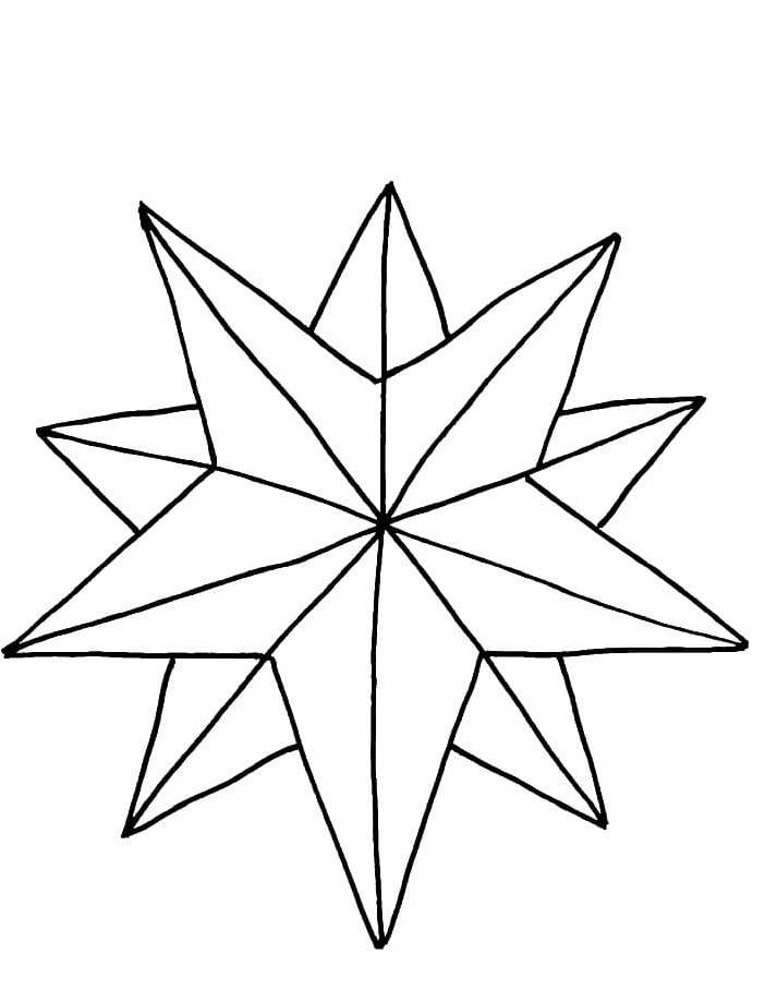 Página para Colorir Estrela de Natal Ideal