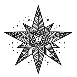 Página para Colorir Estrela Maravilhosa de Natal