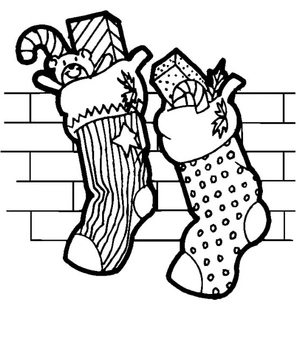 Página para Colorir Meias para o Natal