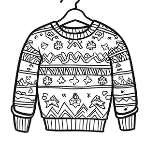 Página para Colorir Imagem de Suéter de Natal