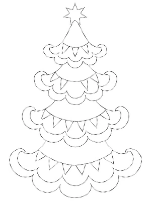 Página para Colorir Desenhando uma Linda Árvore de Natal