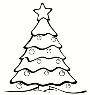 Página para Colorir Primeira Árvore de Natal