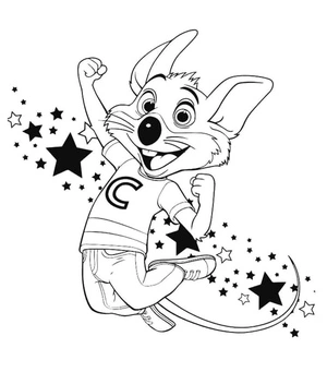 Página para Colorir Personagem de Desenho Animado Chuck E. Cheese