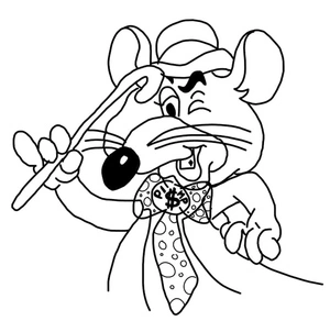 Página para Colorir Ilustração do Chuck E. Cheese