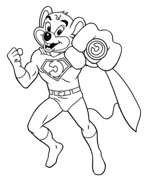 Página para Colorir Chuck E. Cheese, o Incrível