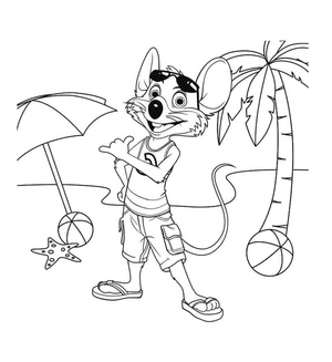 Página para Colorir com Chuck E. Cheese para Crianças