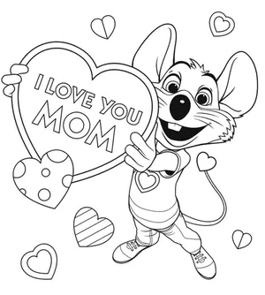 Página para Colorir Página para Colorir com Chuck E. Cheese