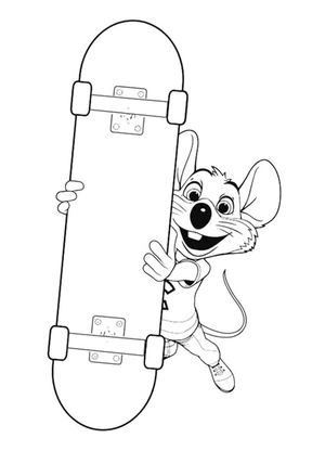 Página para Colorir Fofo Chuck E. Cheese