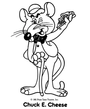 Página para Colorir Chuck E. Cheese Grátis