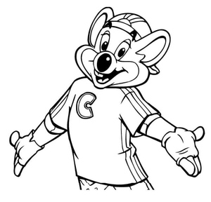 Página para Colorir do Chuck E. Cheese Grátis