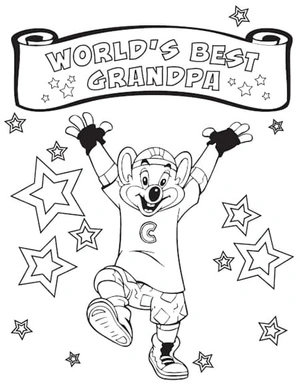 Página para Colorir Página para Colorir do Chuck E. Cheese para Imprimir