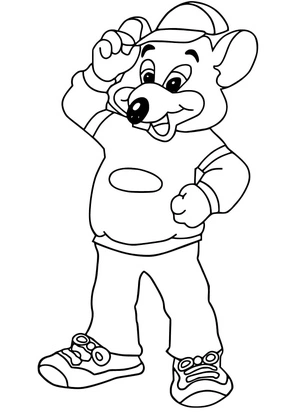 Página para Colorir Página para colorir imprimível com Chuck E. Cheese