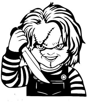 Página para Colorir Chucky com Faca