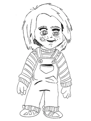 Página para Colorir Página para Colorir do Chucky Grátis para Imprimir