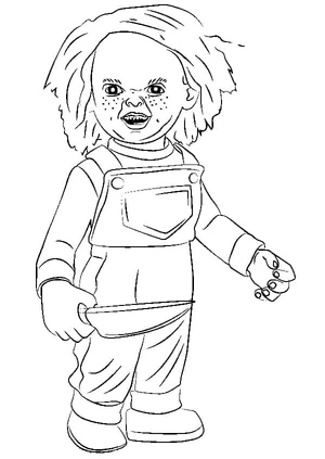 Página para Colorir Página para Colorir do Chucky para Imprimir