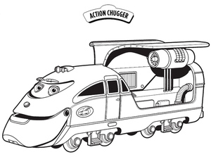 Página para Colorir do Action Chugger em Chuggington