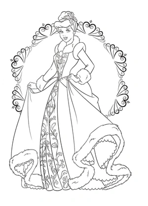 Página para Colorir Princesa Incrível Cinderela