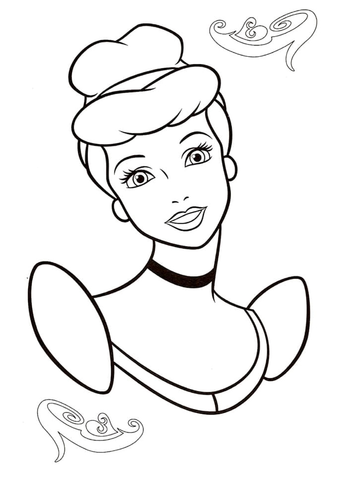 Página para Colorir Encantadora Princesa Cinderela