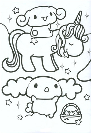 Página de Colorir Adorável do Cinnamoroll Grátis