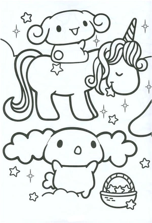 Página para Colorir Página de Colorir Adorável do Cinnamoroll Grátis