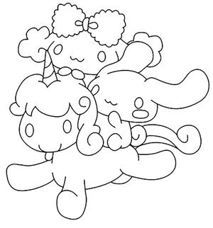 Página para Colorir Página para colorir Cinnamoroll e Unicórnio