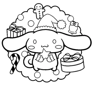 Página para Colorir Cinnamoroll Celebrando o Natal