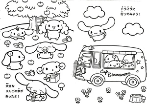 Página para Colorir Ônibus Fofo Canela