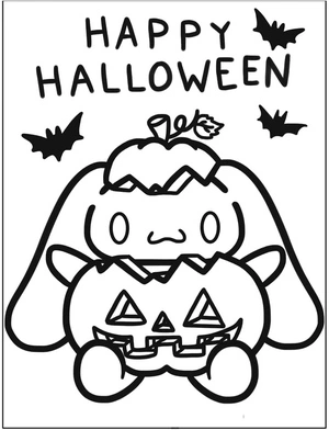 Página para Colorir Página de Colorir Halloween Assustador do Cinnamoroll