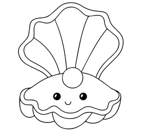 Página para Colorir Amêijoa Fofa