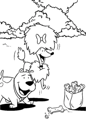 Página para Colorir Cleo e T-Bone de Clifford