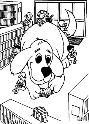 Página para Colorir Clifford, o Cão Gigante