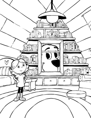 Página para Colorir: Emily e Clifford