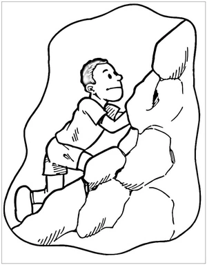 Página para Colorir Homem Escalador