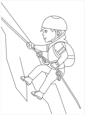 Página para Colorir Corda de Escalada