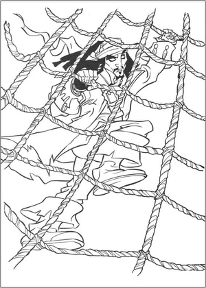 Página para Colorir Jack sobe os Piratas do Caribe