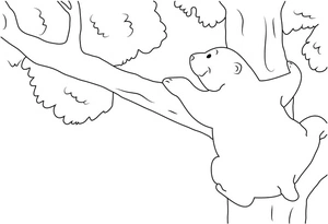 Página para Colorir Lars Subindo em uma Árvore