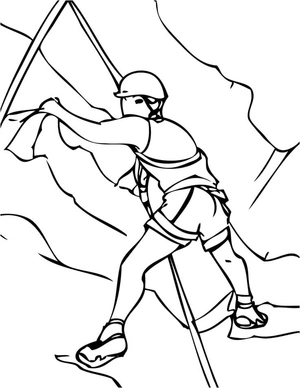 Página para Colorir Página para Colorir Homem Escalando Montanha