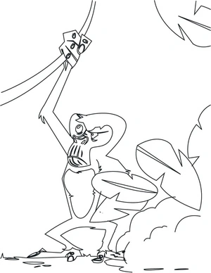 Página para Colorir Macaco Balançando no Cipó