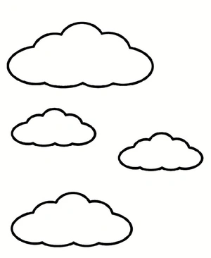Página para Colorir Quarteto das Nuvens
