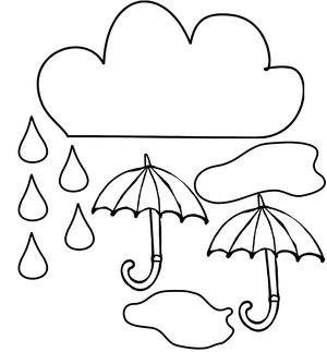 Página para Colorir Descubra a Nuvem de Chuva Top