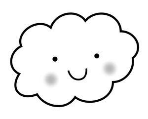 Página para Colorir Nuvem Feliz Sorridente
