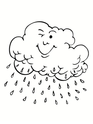 Página para Colorir Delícia de Nuvem de Chuva