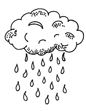 Página para Colorir Nuvem de Gota de Chuva