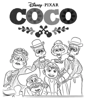Página para Colorir Coco Cast