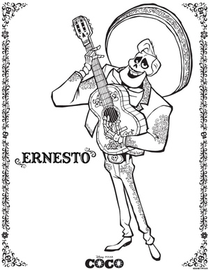 Página para Colorir Ernesto de la Cruz