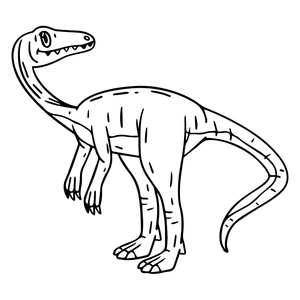 Página para Colorir Cartoon Coelophysis
