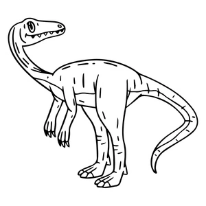 Página para Colorir Página para Colorir Cartoon Coelophysis