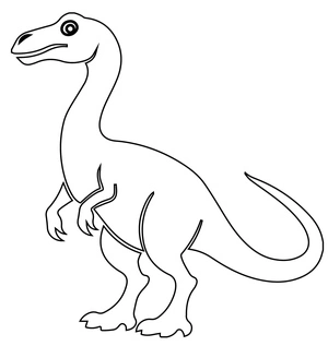 Página para Colorir Dinossauro Coelophysis com Design Simples