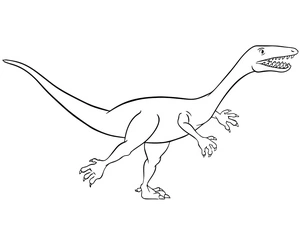 Página para Colorir Dinossauro Coelophysis