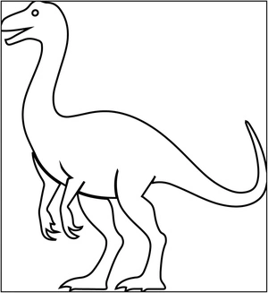 Dinossauro Coelophysis em pé, fácil página para colorir Coelophysis, imprimível grátis